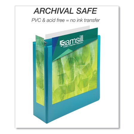 Samsill Earth's Choice Plant-Based Economy Round Ring View Binders, 3 Rings, 3in Capacity, 11x8.5, Teal, 2PK U86877